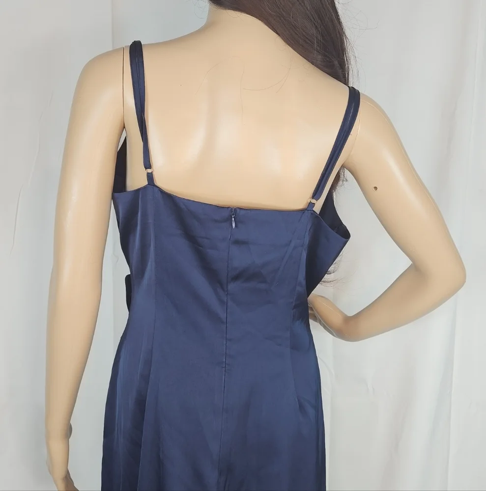 re:named Navy Draped Midi Dress - Picture 7 of 16